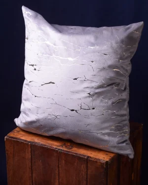 Grey & Gold Square Throw Pillow