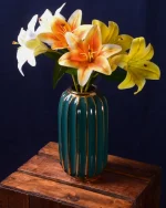 Turquoise/Gold Vase Large
